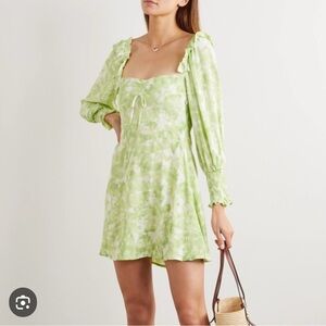 Faithfull the Brand Green and White Mini Dress size S
